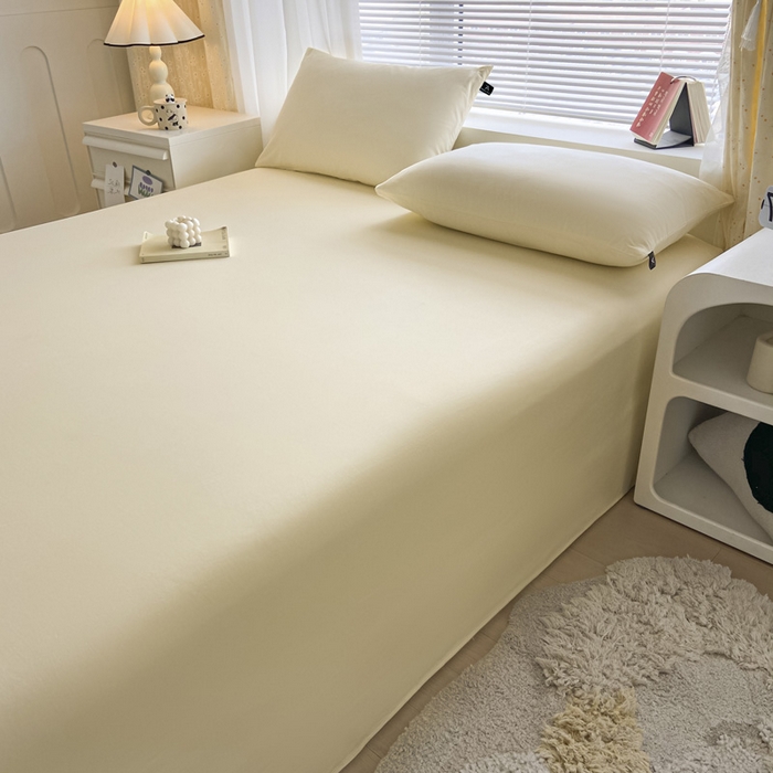 91家纺网 家纺一手货源 找家纺 涵宸家纺 2026新款全棉纯色单床单-米兰 床单-奶白