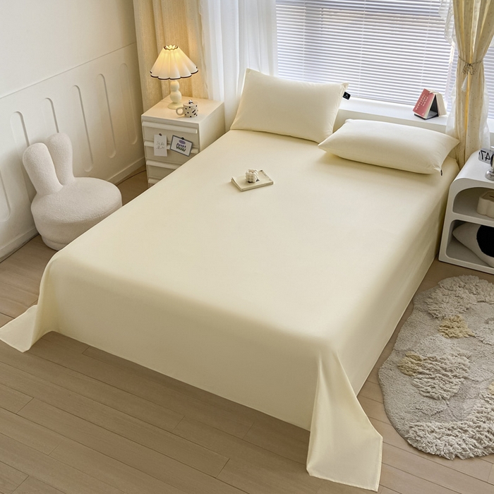 91家纺网 家纺一手货源 找家纺 涵宸家纺 2026新款全棉纯色单床单-米兰 床单-奶白