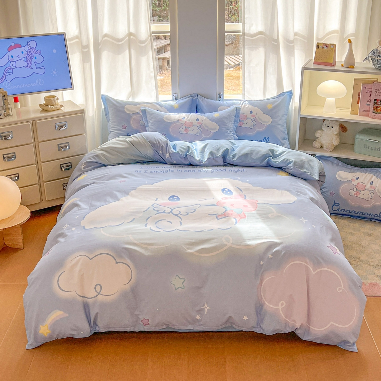 浩诚 2026新款专版三丽鸥hellokitty库洛米正版授权大版全棉纯棉四件套 云朵玉桂狗