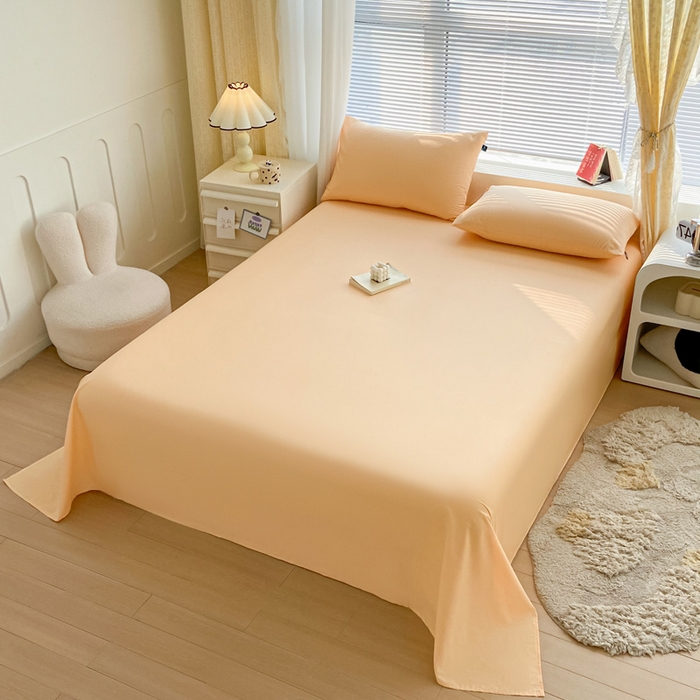 91家纺网 家纺一手货源 找家纺 涵宸家纺 2026新款全棉纯色单床单-米兰 床单-浅黄