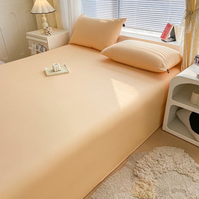 91家纺网 家纺一手货源 找家纺 涵宸家纺 2026新款全棉纯色单床单-米兰 床单-浅黄