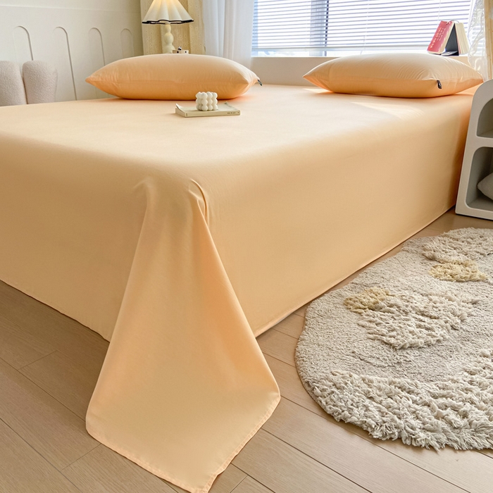 91家纺网 家纺一手货源 找家纺 涵宸家纺 2026新款全棉纯色单床单-米兰 床单-浅黄