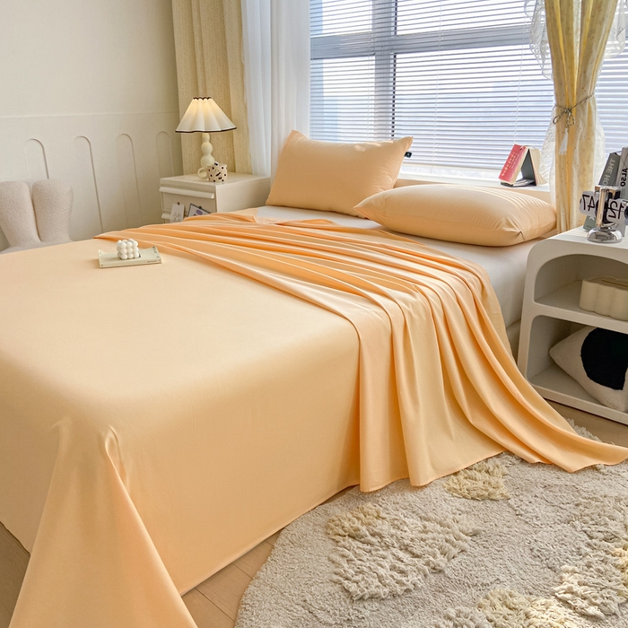 91家纺网 家纺一手货源 找家纺 涵宸家纺 2026新款全棉纯色单床单-米兰 床单-浅黄