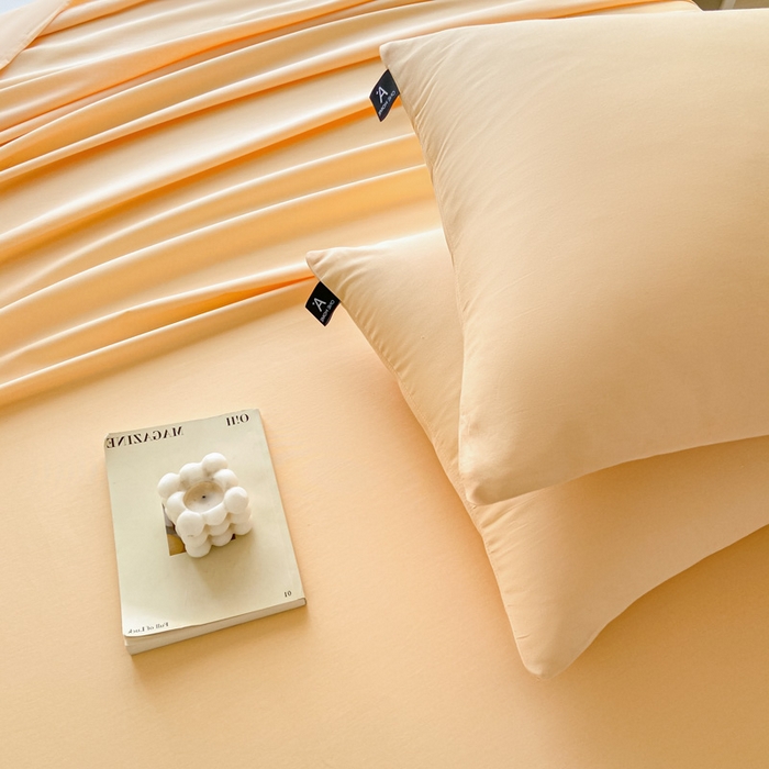 91家纺网 家纺一手货源 找家纺 涵宸家纺 2026新款全棉纯色单床单-米兰 床单-浅黄