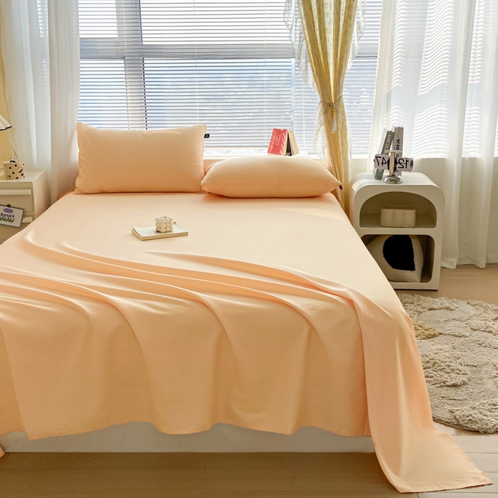 91家纺网 家纺一手货源 找家纺 涵宸家纺 2026新款全棉纯色单床单-米兰 床单-浅黄