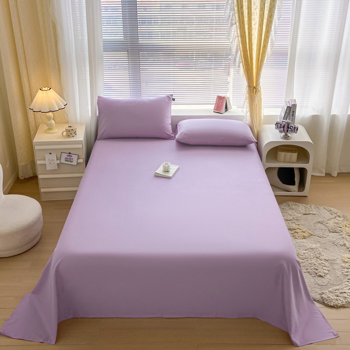 91家纺网 家纺一手货源 找家纺 涵宸家纺 2026新款全棉纯色单床单-米兰 床单-青紫