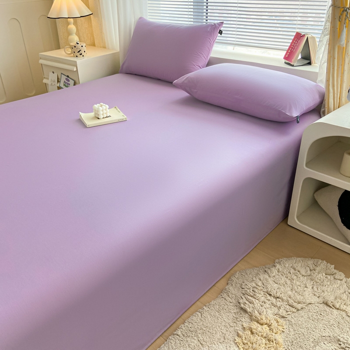 91家纺网 家纺一手货源 找家纺 涵宸家纺 2026新款全棉纯色单床单-米兰 床单-青紫