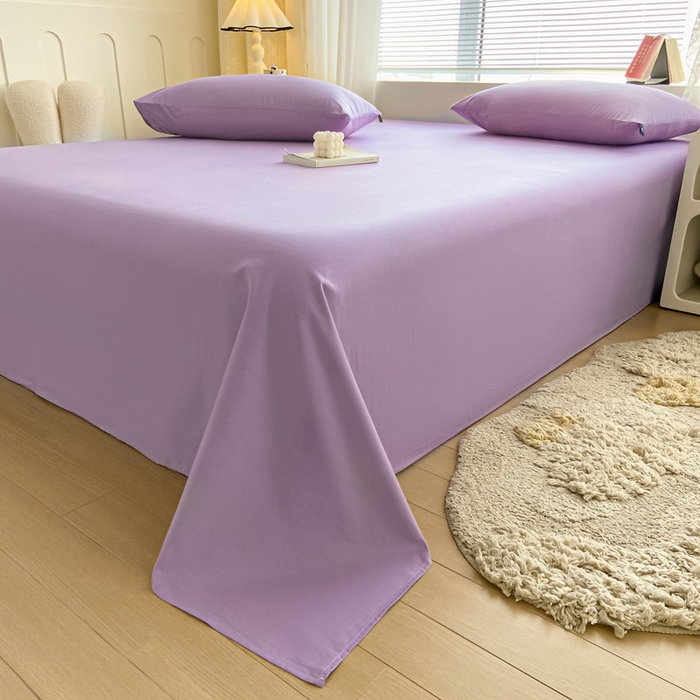 91家纺网 家纺一手货源 找家纺 涵宸家纺 2026新款全棉纯色单床单-米兰 床单-青紫