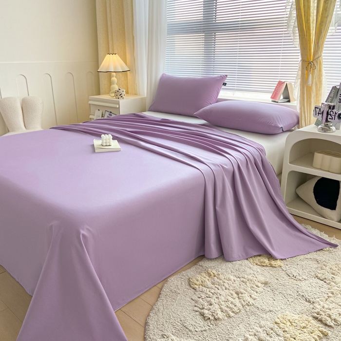 91家纺网 家纺一手货源 找家纺 涵宸家纺 2026新款全棉纯色单床单-米兰 床单-青紫