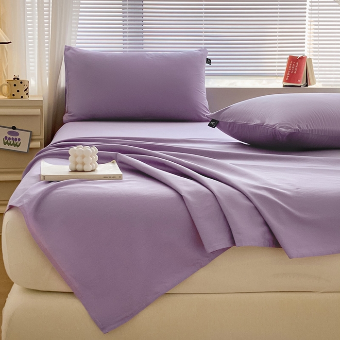 91家纺网 家纺一手货源 找家纺 涵宸家纺 2026新款全棉纯色单床单-米兰 床单-青紫