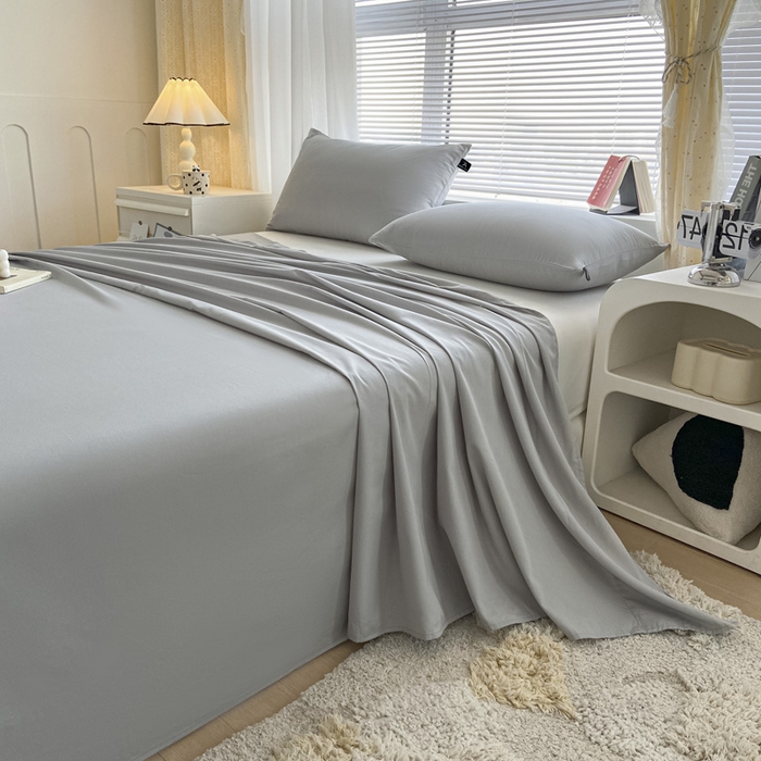 涵宸家纺 2026新款全棉纯色单床单-米兰 床单-梧桐灰