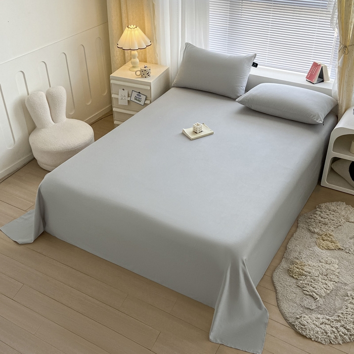 91家纺网 家纺一手货源 找家纺 涵宸家纺 2026新款全棉纯色单床单-米兰 床单-梧桐灰