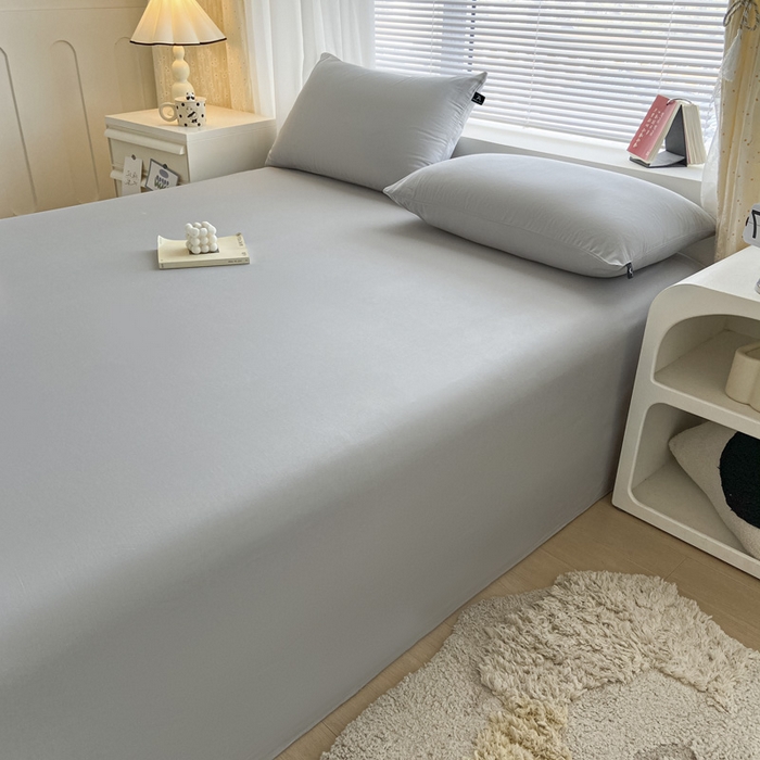 91家纺网 家纺一手货源 找家纺 涵宸家纺 2026新款全棉纯色单床单-米兰 床单-梧桐灰