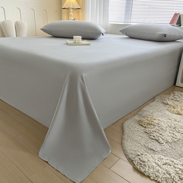 91家纺网 家纺一手货源 找家纺 涵宸家纺 2026新款全棉纯色单床单-米兰 床单-梧桐灰