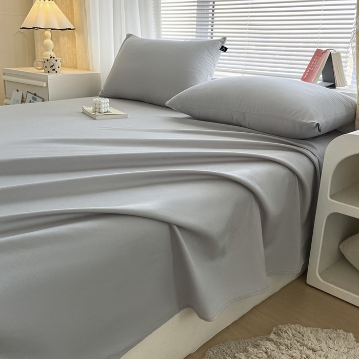 91家纺网 家纺一手货源 找家纺 涵宸家纺 2026新款全棉纯色单床单-米兰 床单-梧桐灰