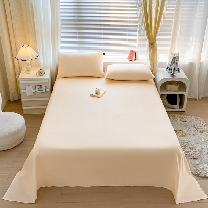 91家纺网 家纺一手货源 找家纺 涵宸家纺 2026新款全棉纯色单床单-米兰 床单-香槟金