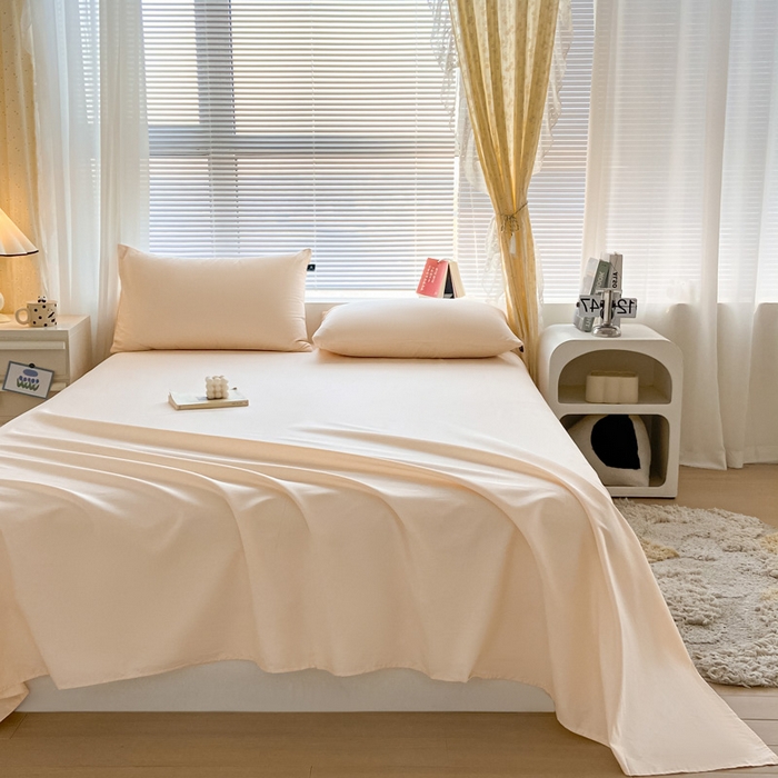 91家纺网 家纺一手货源 找家纺 涵宸家纺 2026新款全棉纯色单床单-米兰 床单-香槟金