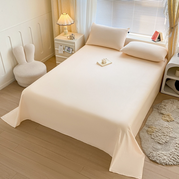 91家纺网 家纺一手货源 找家纺 涵宸家纺 2026新款全棉纯色单床单-米兰 床单-香槟金