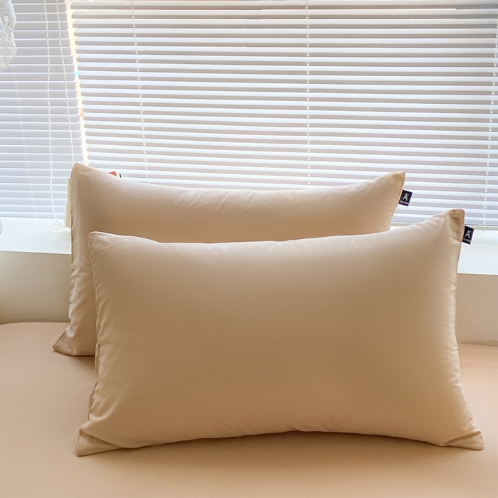 91家纺网 家纺一手货源 找家纺 涵宸家纺 2026新款全棉纯色单床单-米兰 床单-杏色