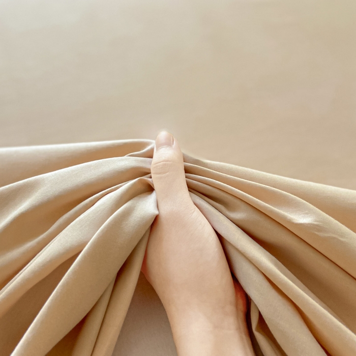 91家纺网 家纺一手货源 找家纺 涵宸家纺 2026新款全棉纯色单床单-米兰 床单-杏色