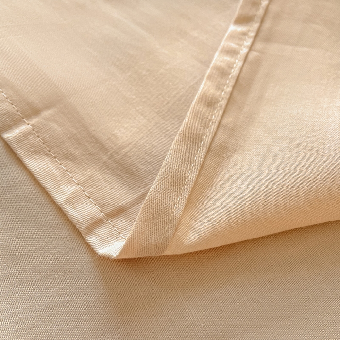 91家纺网 家纺一手货源 找家纺 涵宸家纺 2026新款全棉纯色单床单-米兰 床单-杏色