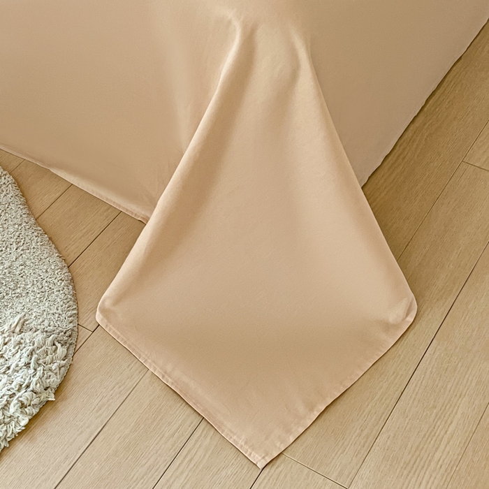 91家纺网 家纺一手货源 找家纺 涵宸家纺 2026新款全棉纯色单床单-米兰 床单-杏色