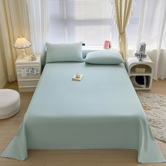 91家纺网 家纺一手货源 找家纺 涵宸家纺 2026新款全棉纯色单床单-米兰 床单-幸运兰