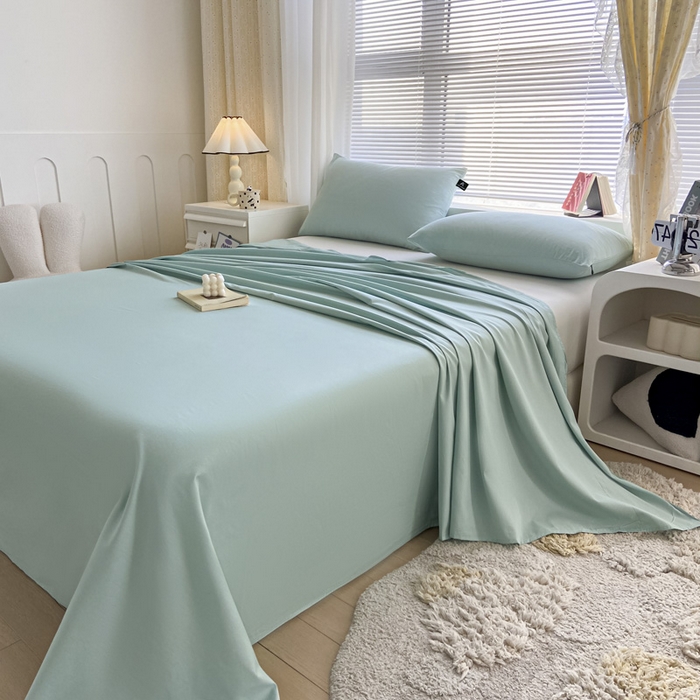 91家纺网 家纺一手货源 找家纺 涵宸家纺 2026新款全棉纯色单床单-米兰 床单-幸运兰