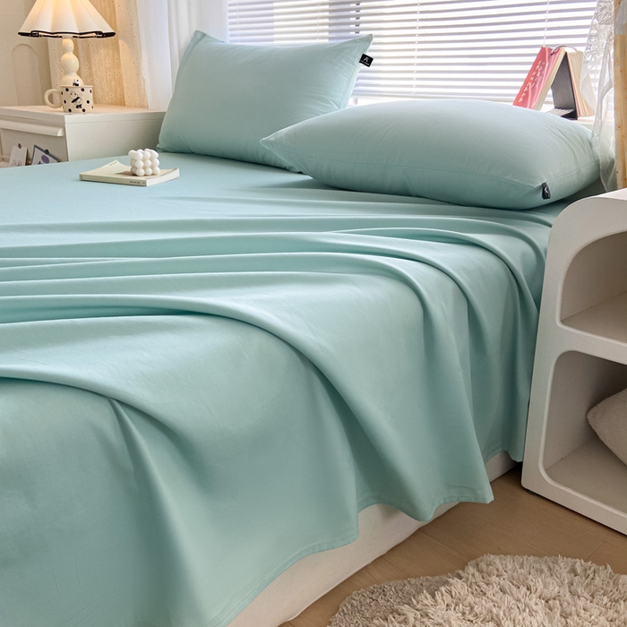 91家纺网 家纺一手货源 找家纺 涵宸家纺 2026新款全棉纯色单床单-米兰 床单-幸运兰