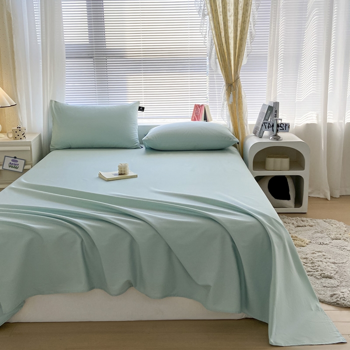 91家纺网 家纺一手货源 找家纺 涵宸家纺 2026新款全棉纯色单床单-米兰 床单-幸运兰