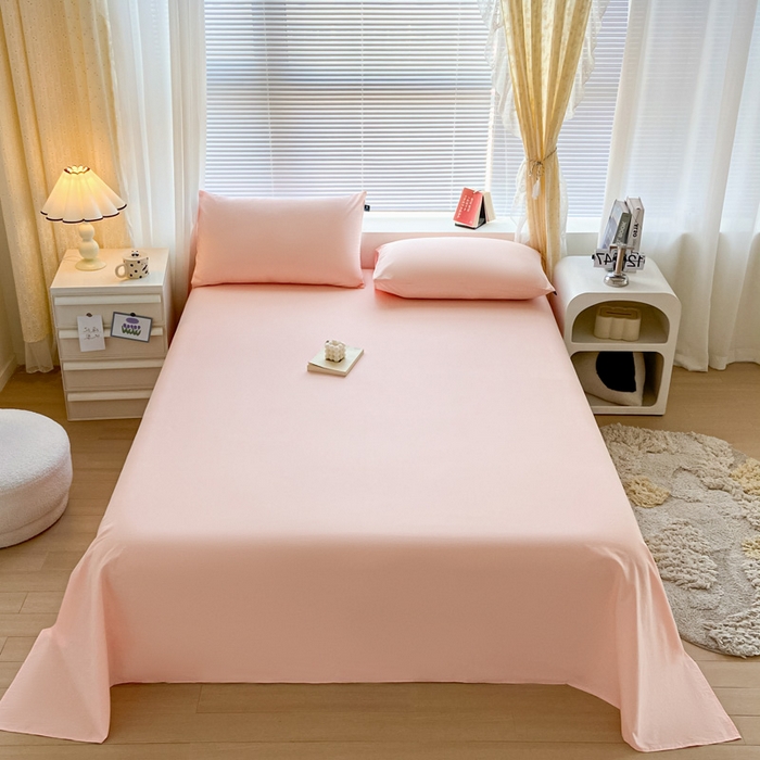 91家纺网 家纺一手货源 找家纺 涵宸家纺 2026新款全棉纯色单床单-米兰 床单-烟粉