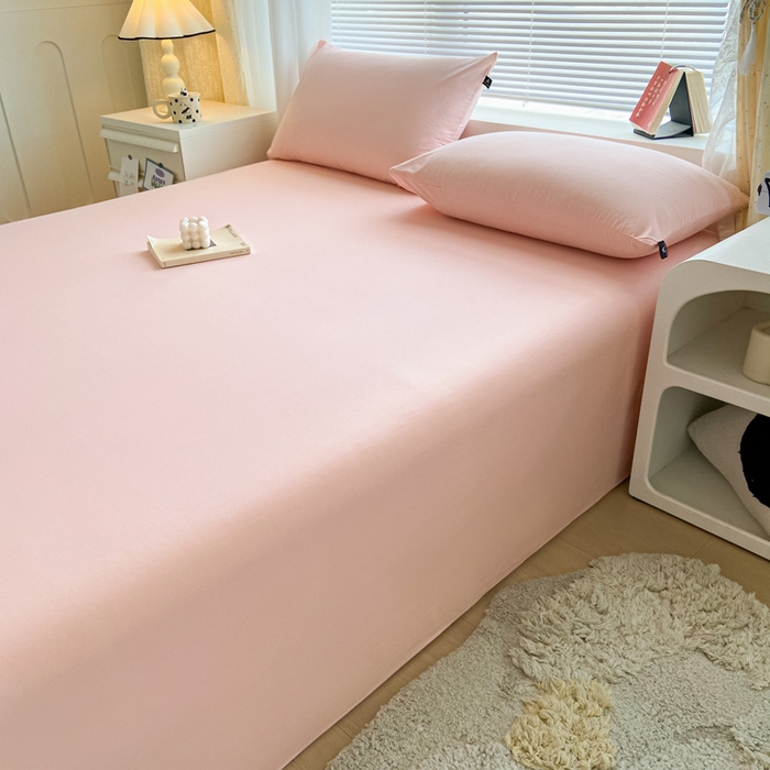 91家纺网 家纺一手货源 找家纺 涵宸家纺 2026新款全棉纯色单床单-米兰 床单-烟粉