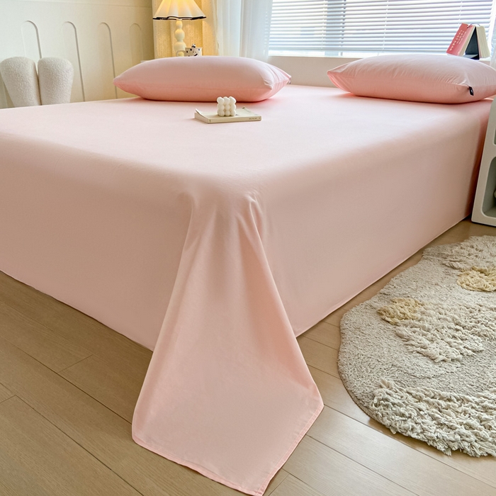 91家纺网 家纺一手货源 找家纺 涵宸家纺 2026新款全棉纯色单床单-米兰 床单-烟粉