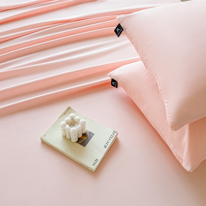 91家纺网 家纺一手货源 找家纺 涵宸家纺 2026新款全棉纯色单床单-米兰 床单-烟粉