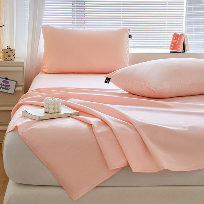 91家纺网 家纺一手货源 找家纺 涵宸家纺 2026新款全棉纯色单床单-米兰 床单-烟粉