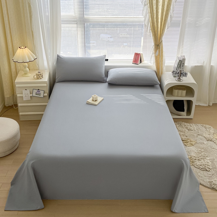 91家纺网 家纺一手货源 找家纺 涵宸家纺 2026新款全棉纯色单床单-米兰 床单-银灰