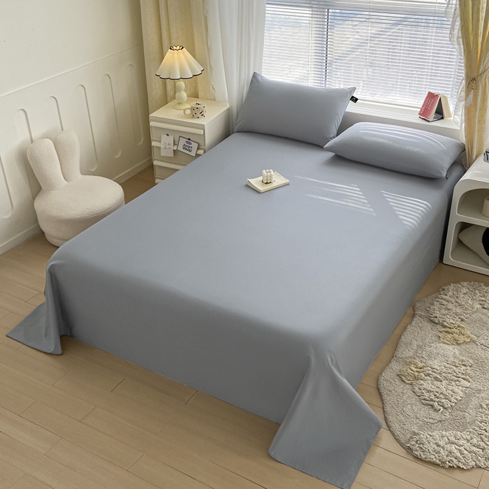 91家纺网 家纺一手货源 找家纺 涵宸家纺 2026新款全棉纯色单床单-米兰 床单-银灰