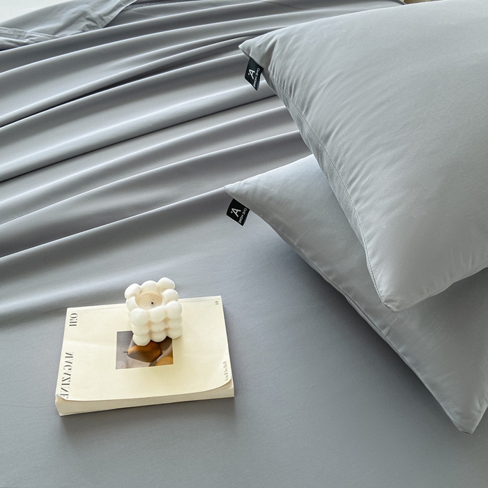 91家纺网 家纺一手货源 找家纺 涵宸家纺 2026新款全棉纯色单床单-米兰 床单-银灰