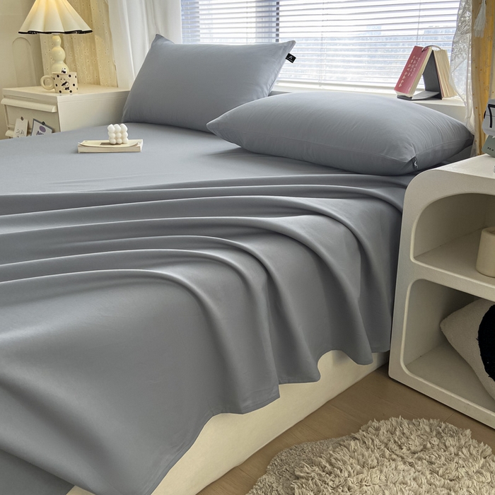 91家纺网 家纺一手货源 找家纺 涵宸家纺 2026新款全棉纯色单床单-米兰 床单-银灰