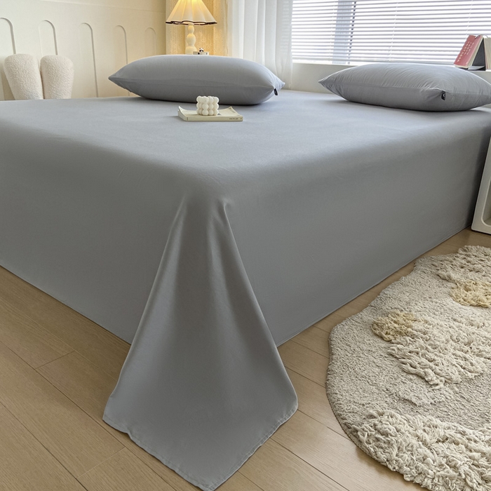 91家纺网 家纺一手货源 找家纺 涵宸家纺 2026新款全棉纯色单床单-米兰 床单-银灰