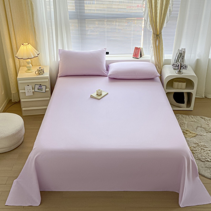 91家纺网 家纺一手货源 找家纺 涵宸家纺 2026新款全棉纯色单床单-米兰 床单-优雅紫