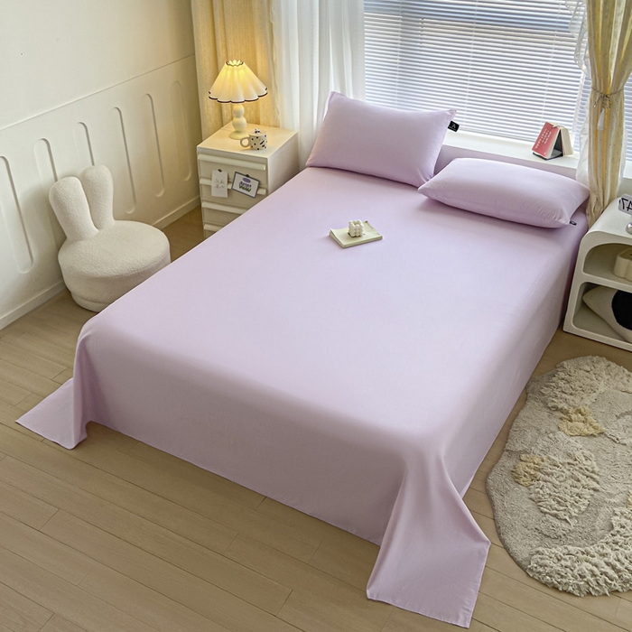 91家纺网 家纺一手货源 找家纺 涵宸家纺 2026新款全棉纯色单床单-米兰 床单-优雅紫