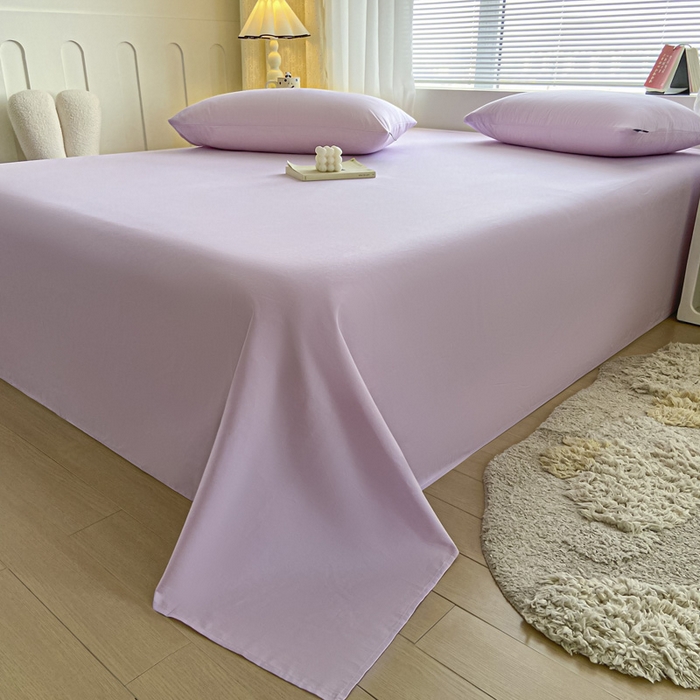 91家纺网 家纺一手货源 找家纺 涵宸家纺 2026新款全棉纯色单床单-米兰 床单-优雅紫