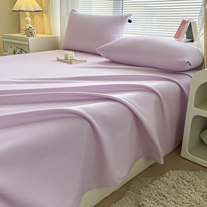 91家纺网 家纺一手货源 找家纺 涵宸家纺 2026新款全棉纯色单床单-米兰 床单-优雅紫