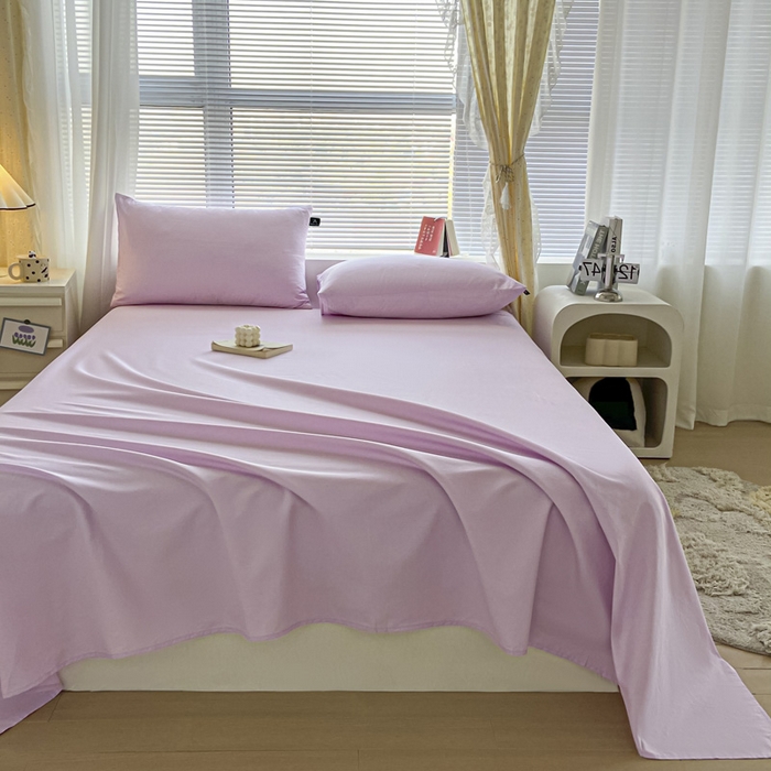 91家纺网 家纺一手货源 找家纺 涵宸家纺 2026新款全棉纯色单床单-米兰 床单-优雅紫