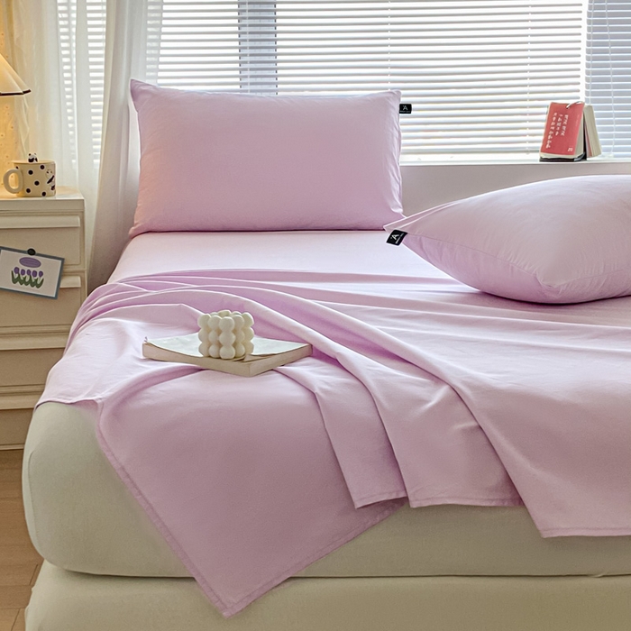 91家纺网 家纺一手货源 找家纺 涵宸家纺 2026新款全棉纯色单床单-米兰 床单-优雅紫