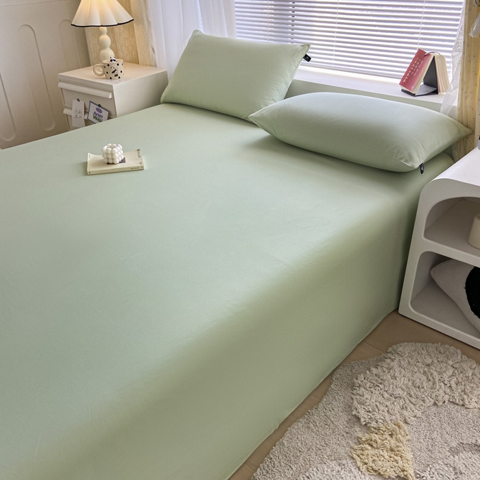 91家纺网 家纺一手货源 找家纺 涵宸家纺 2026新款全棉纯色单床单-米兰 床单-月光绿