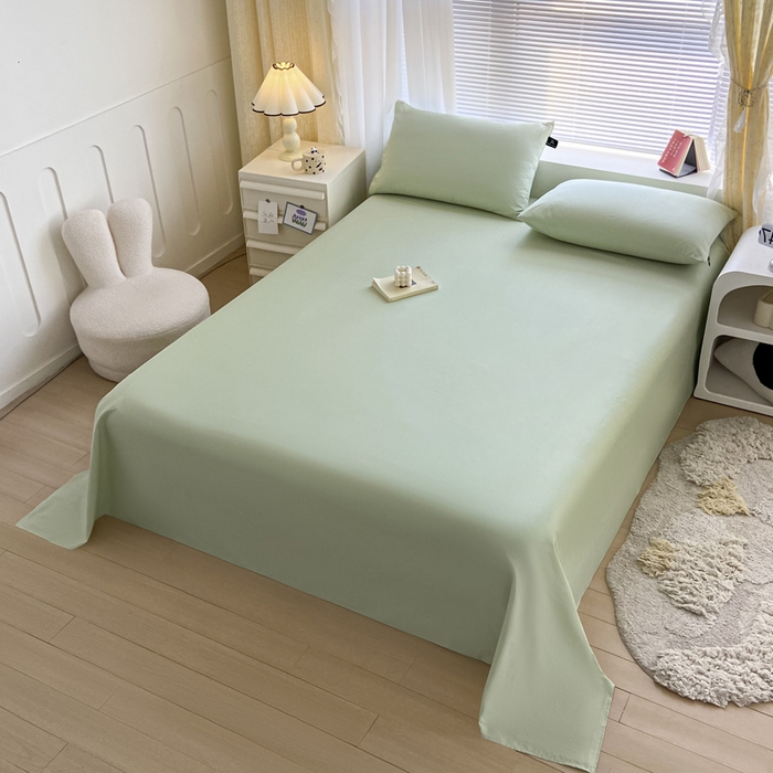 91家纺网 家纺一手货源 找家纺 涵宸家纺 2026新款全棉纯色单床单-米兰 床单-月光绿