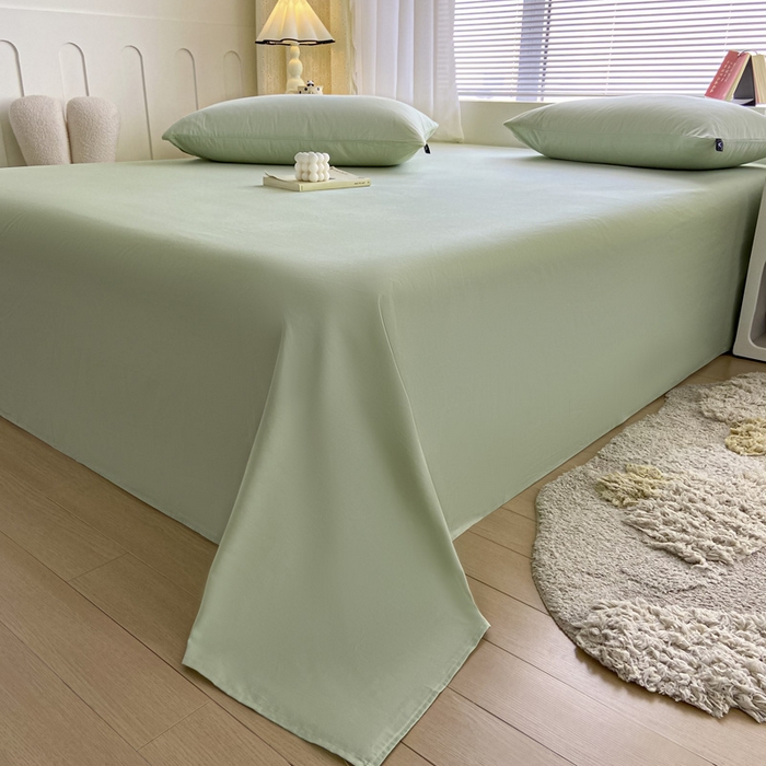 91家纺网 家纺一手货源 找家纺 涵宸家纺 2026新款全棉纯色单床单-米兰 床单-月光绿