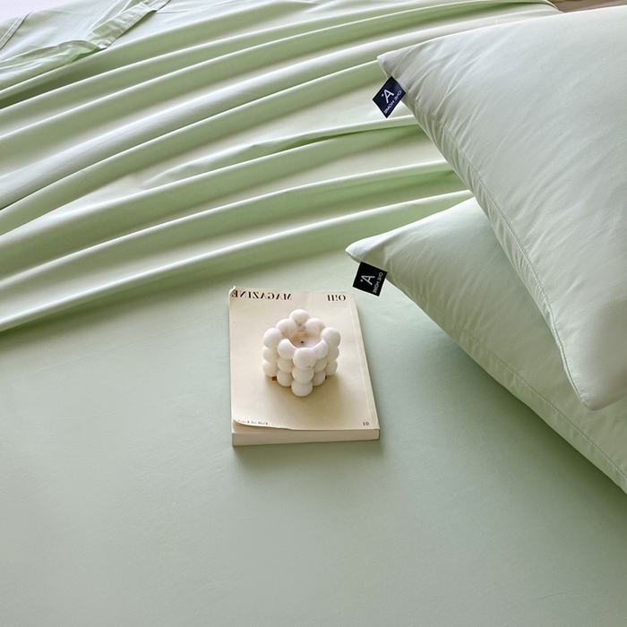 91家纺网 家纺一手货源 找家纺 涵宸家纺 2026新款全棉纯色单床单-米兰 床单-月光绿